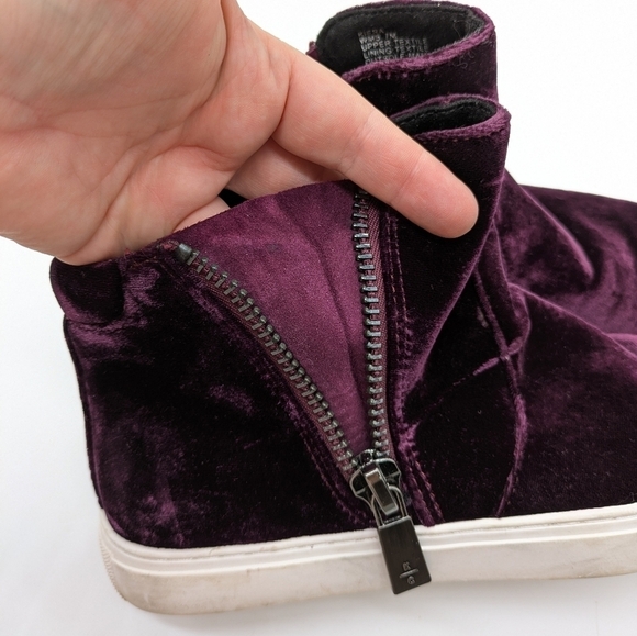 Kenneth Cole Kiera purple velvet zip up ankle boots 7 - Picture 8 of 11